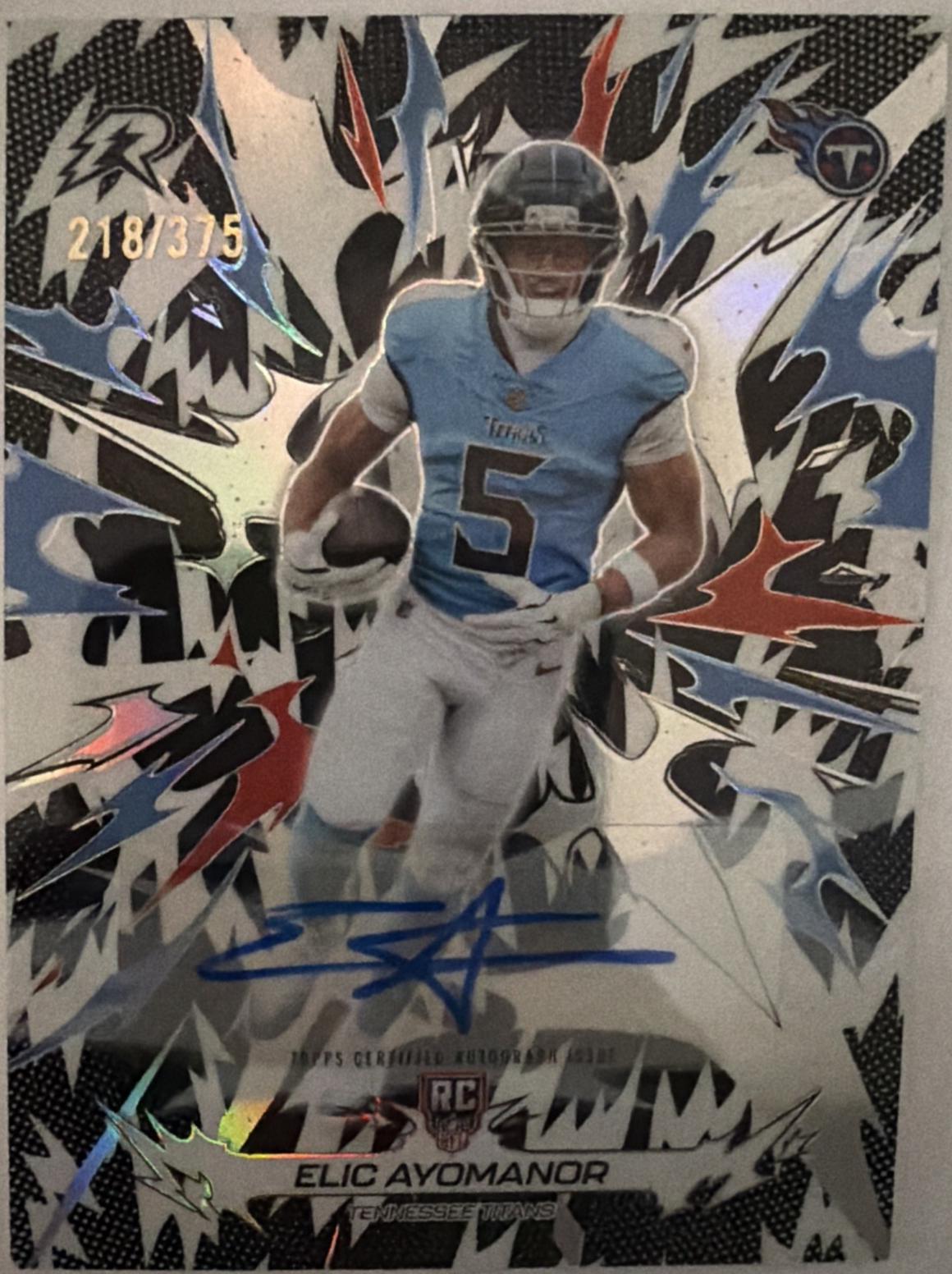 2025 Topps Resurgence Elic Ayomanor [Black White Static Signature] #195 card
