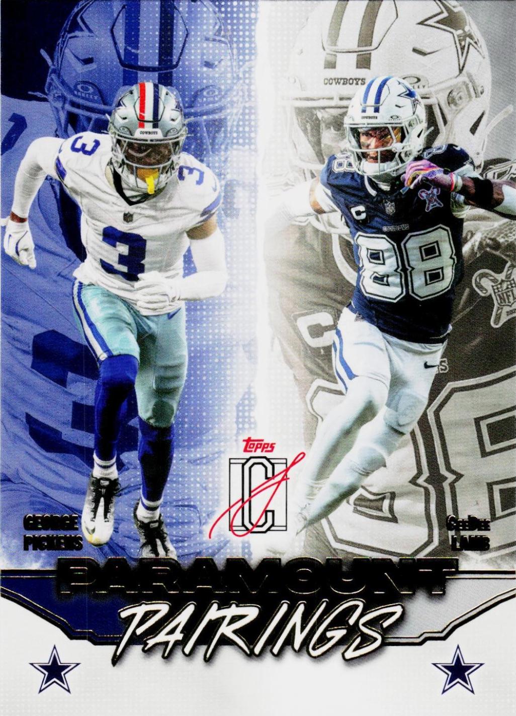 2025 Topps Signature Class Paramount Pairings CeeDee Lamb / George Pickens #PP-13 card