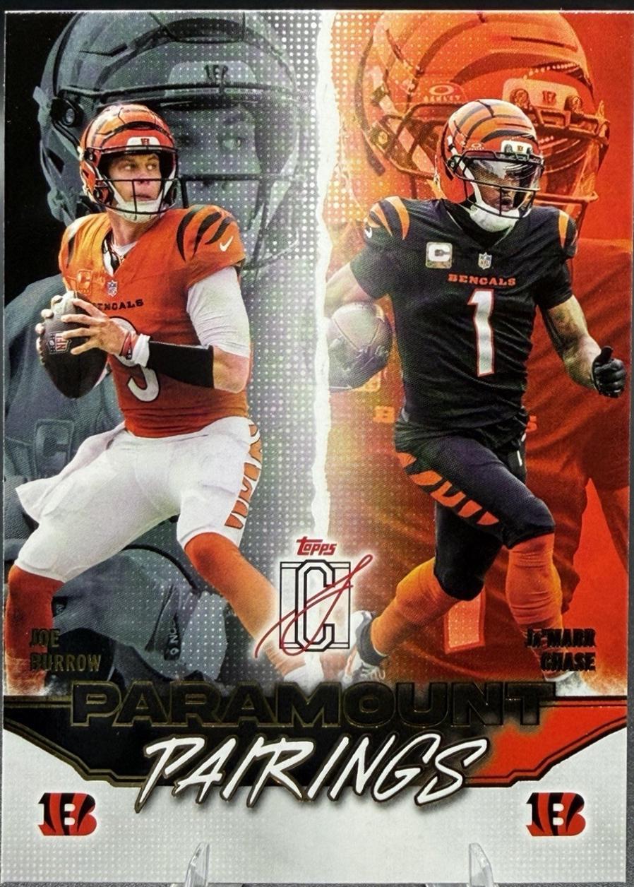 2025 Topps Signature Class Paramount Pairings Ja'Marr Chase / Joe Burrow #PP-14 card