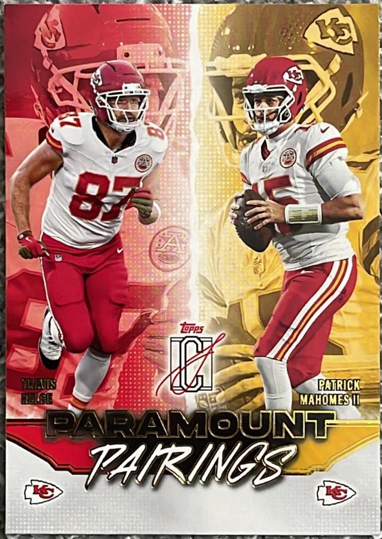 2025 Topps Signature Class Paramount Pairings Patrick Mahomes II / Travis Kelce #PP-11 card