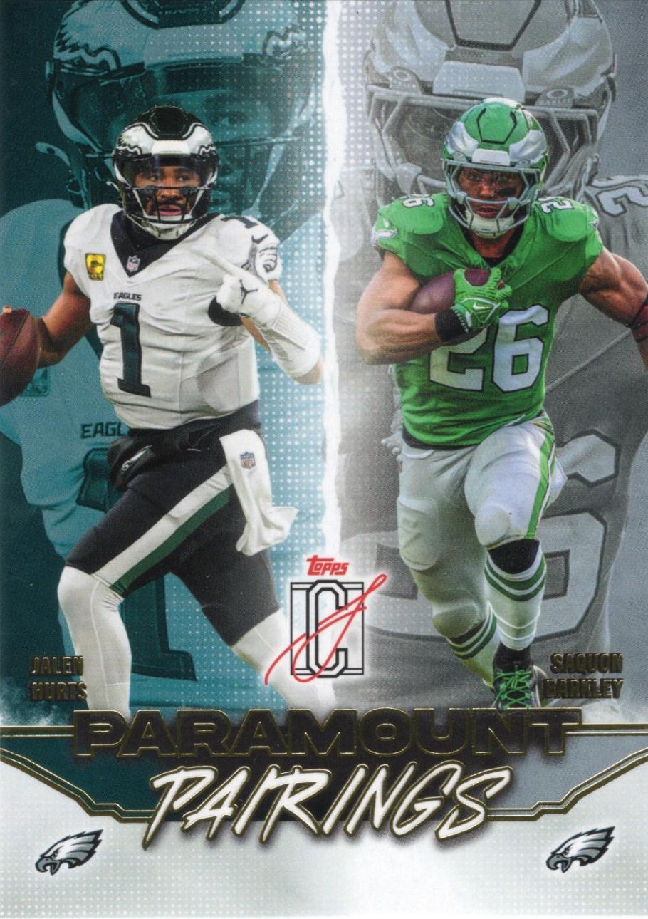 2025 Topps Signature Class Paramount Pairings Saquon Barkley / Jalen Hurts #PP-5 card