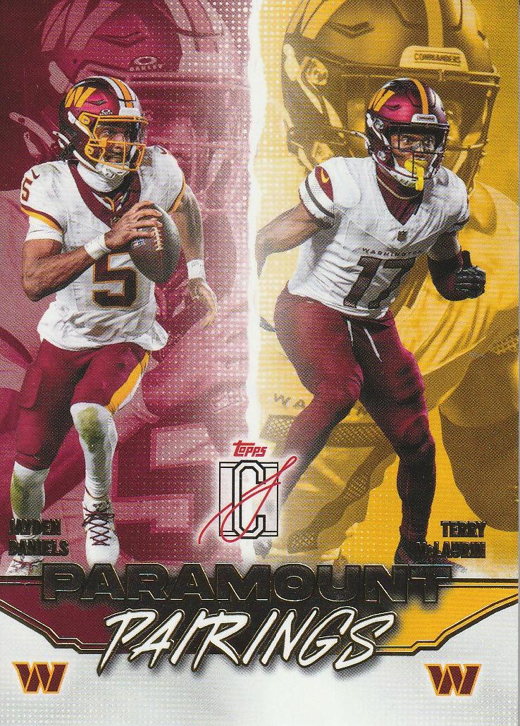 2025 Topps Signature Class Paramount Pairings Terry McLaurin / Jayden Daniels #PP-16 card