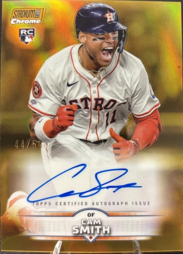 2025 Topps Stadium Club Chrome Autograph Cam Smith [Gold] #SCCA-CSM card