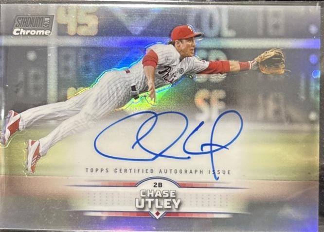 2025 Topps Stadium Club Chrome Autograph Chase Utley #SCCA-CU card