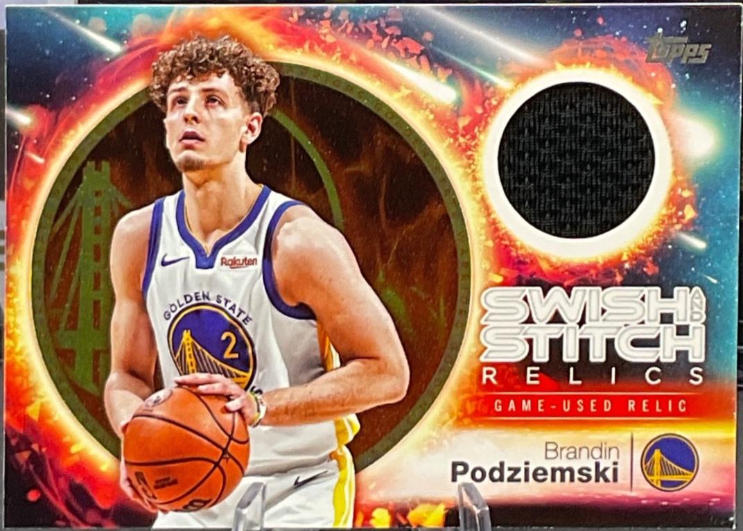 2025 Topps Swish and Stitch Relic Brandin Podziemski #SST-BP card