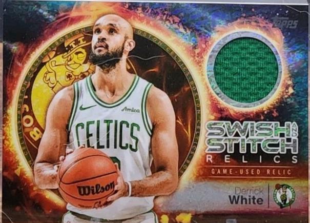 2025 Topps Swish and Stitch Relic Derrick White [Holo Foil] #SST-DW card