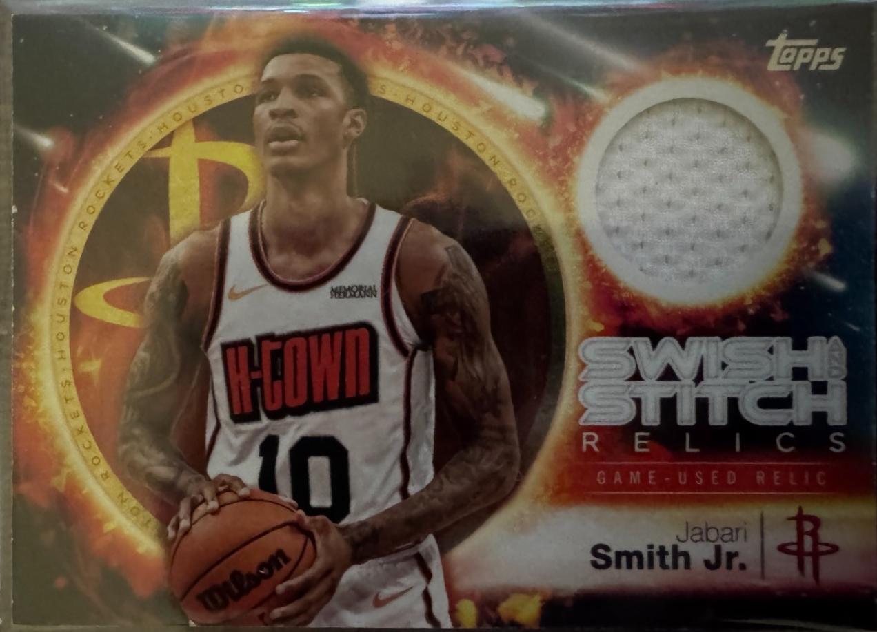 2025 Topps Swish and Stitch Relic Jabari Smith Jr. #SST-JSJ card