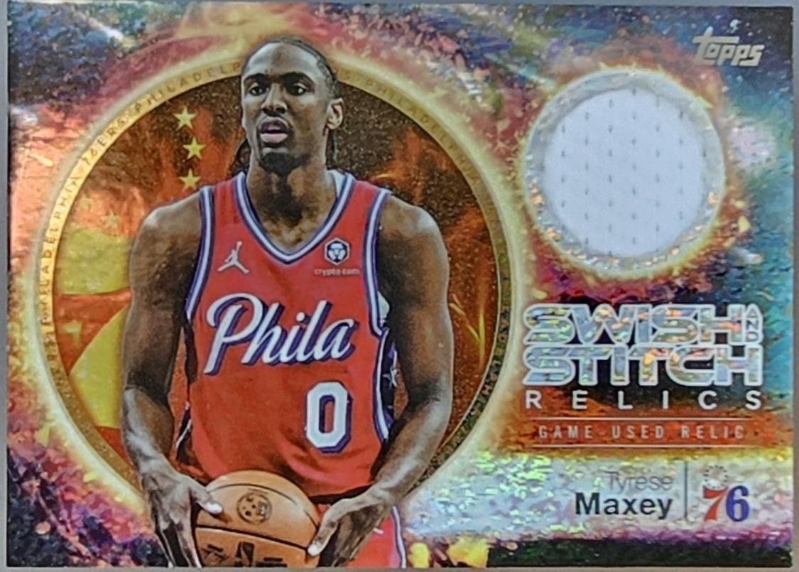 2025 Topps Swish and Stitch Relic Tyrese Maxey [Holo Foil] #SST-TM card