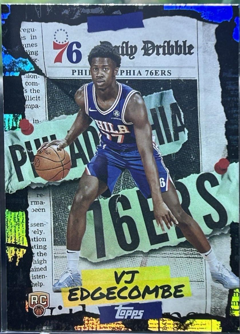 2025 Topps The Daily Dribble VJ Edgecombe [Orange Rainbow] #DD-33 card