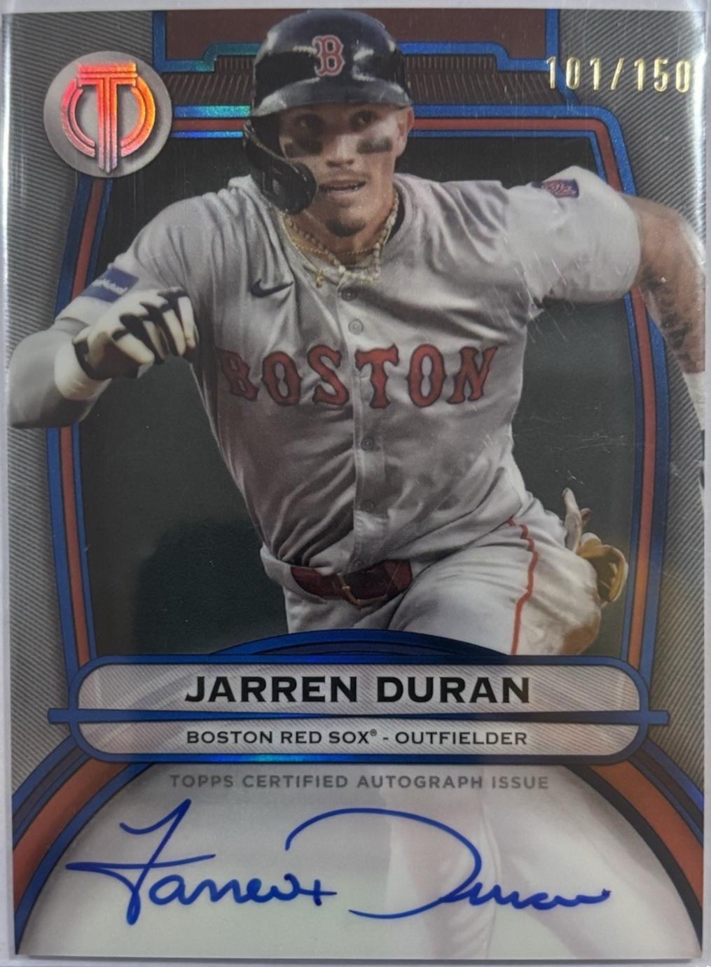 2025 Topps Tribute Autograph Jarren Duran [Blue] #TA-DUR card