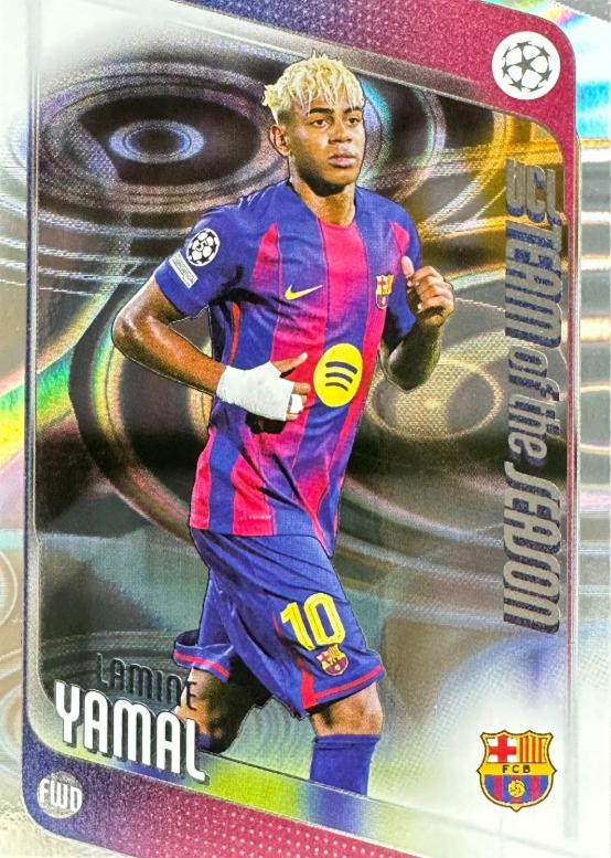 2025 Topps UEFA Lamine Yamal [Raindrops] #10 card