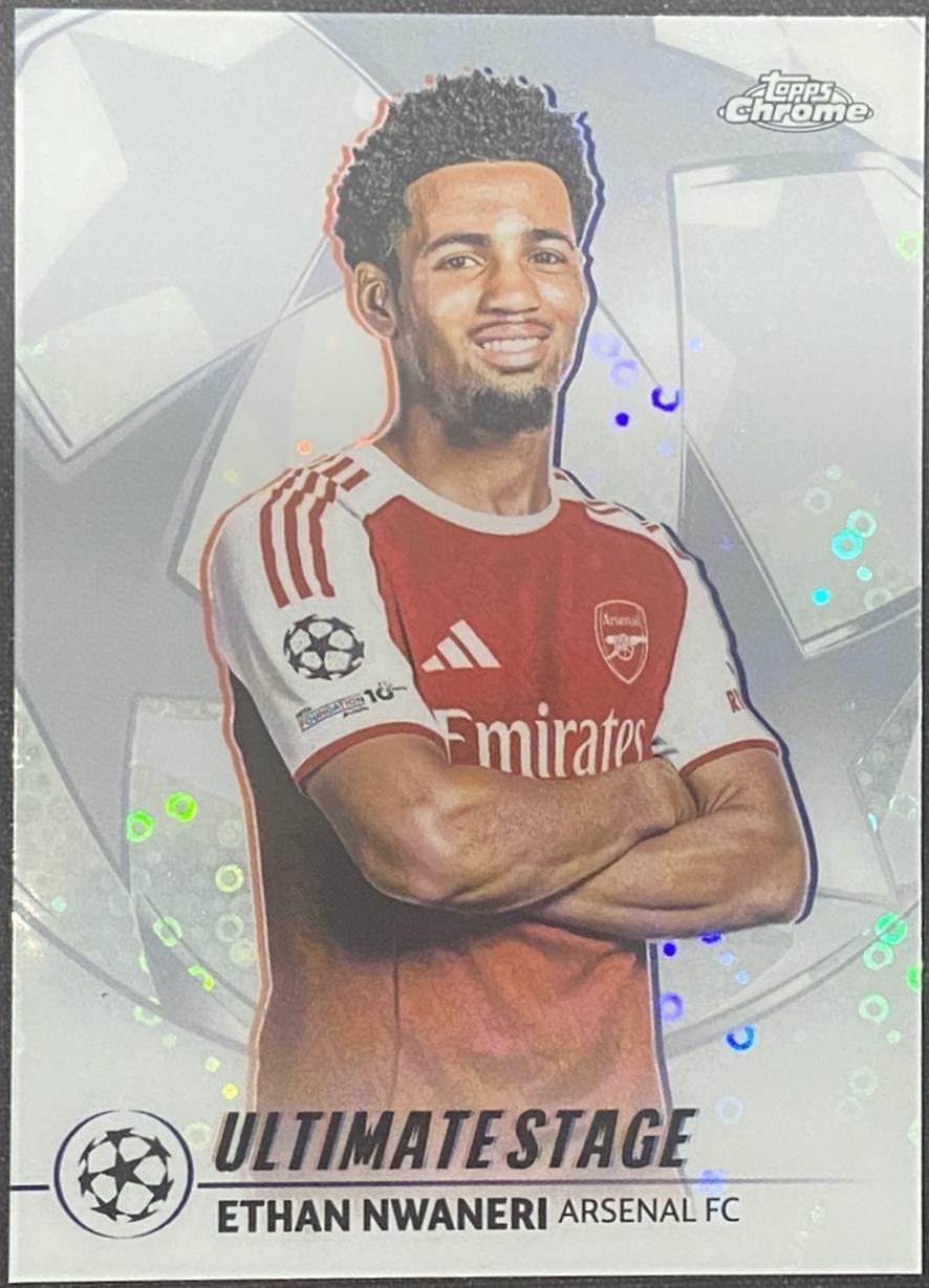 2025 Topps UEFA Ultimate Stage Chrome Ethan Nwaneri #US-7 card