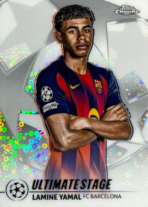 2025 Topps UEFA Ultimate Stage Chrome Lamine Yamal #US-20 card