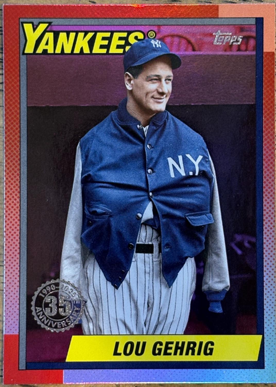 2025 Topps Update 1990 Lou Gehrig [Pink Foil] #U90-14 card