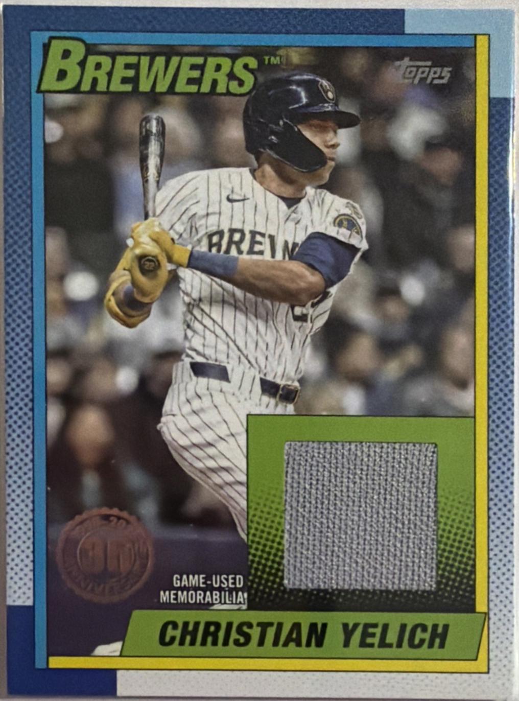 2025 Topps Update 1990 Relics Christian Yelich #90RU-CY card