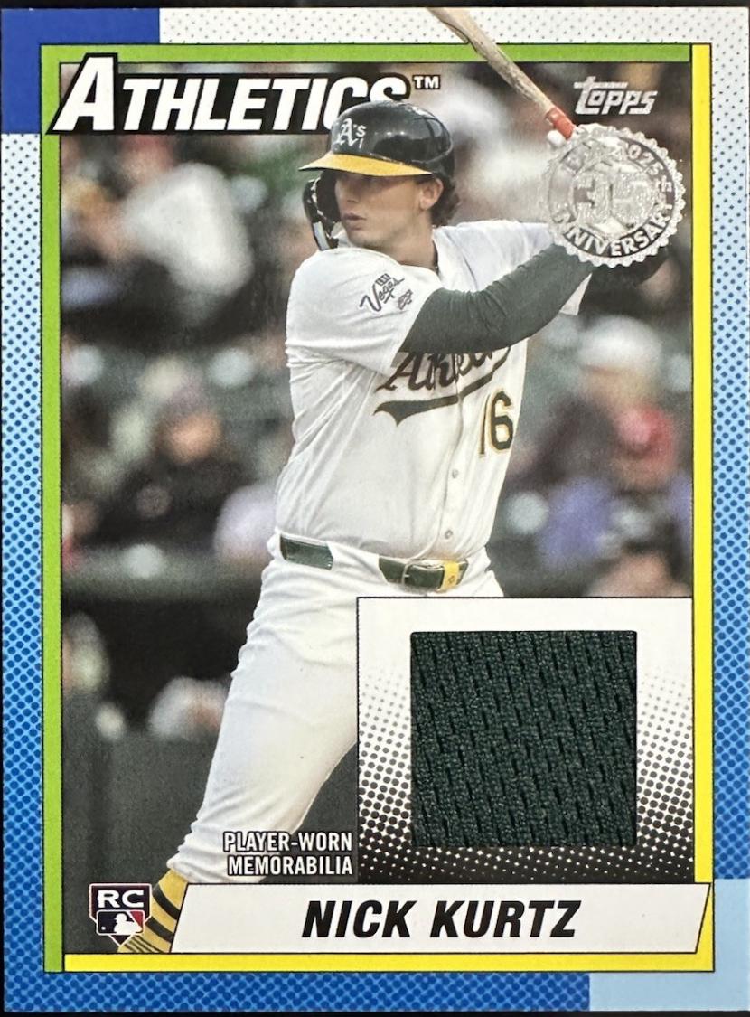 2025 Topps Update 1990 Relics Nick Kurtz #90RU-NK card