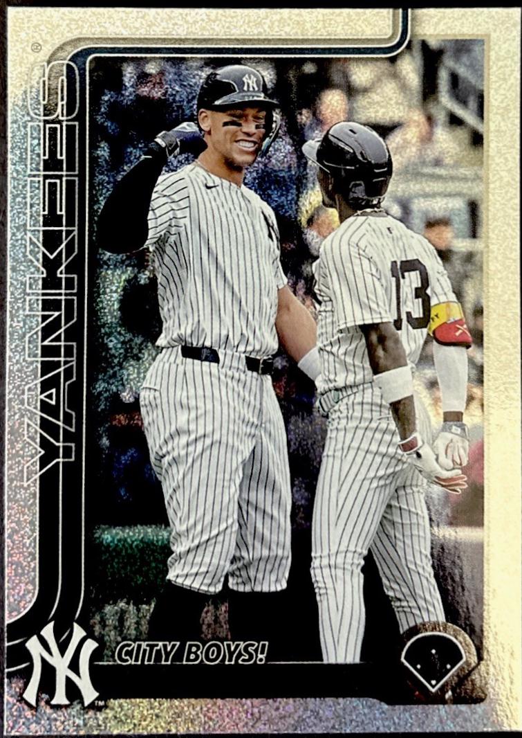 2025 Topps Update Aaron Judge / Jazz Chisholm Jr. [Sandglitter] #US85 card
