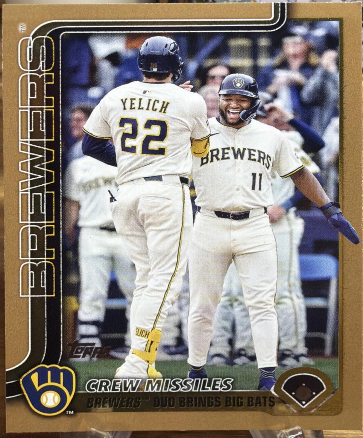 2025 Topps Update Christian Yelich / Jackson Chourio [Gold Border] #US233 card