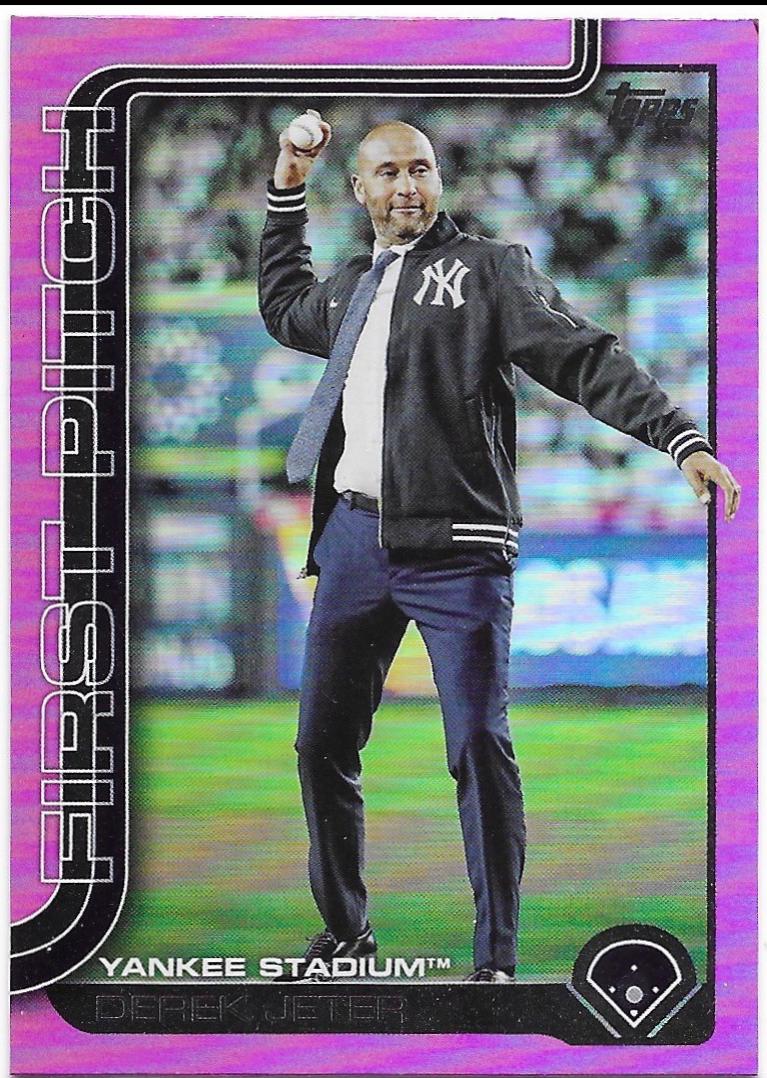 2025 Topps Update First Pitch Derek Jeter [Pink Foil] #FPU-8 card