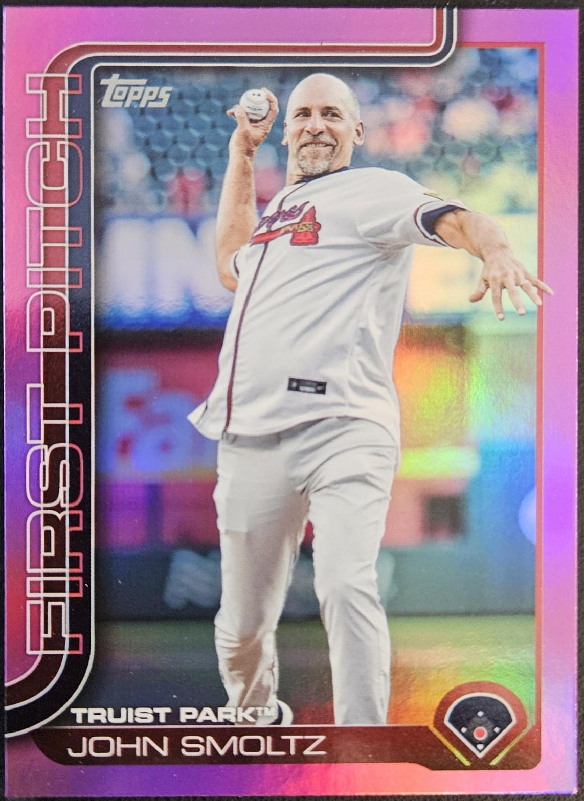 2025 Topps Update First Pitch John Smoltz [Pink Foil] #FPU-5 card