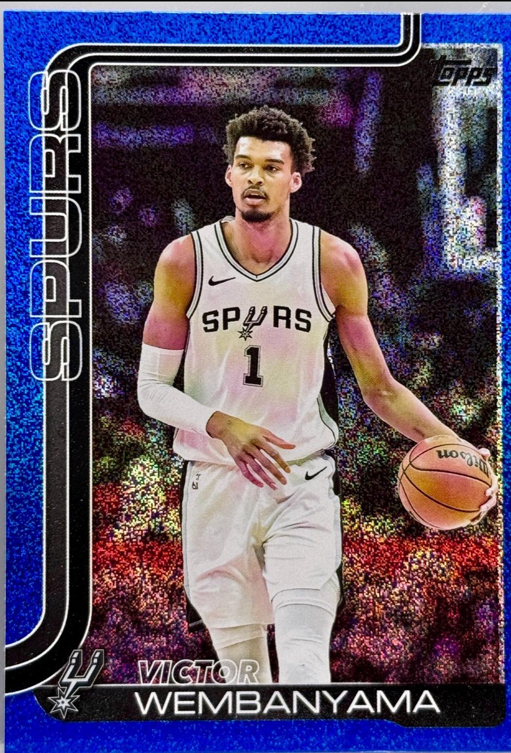 2025 Topps Victor Wembanyama [Blue Sandglitter] #195 card