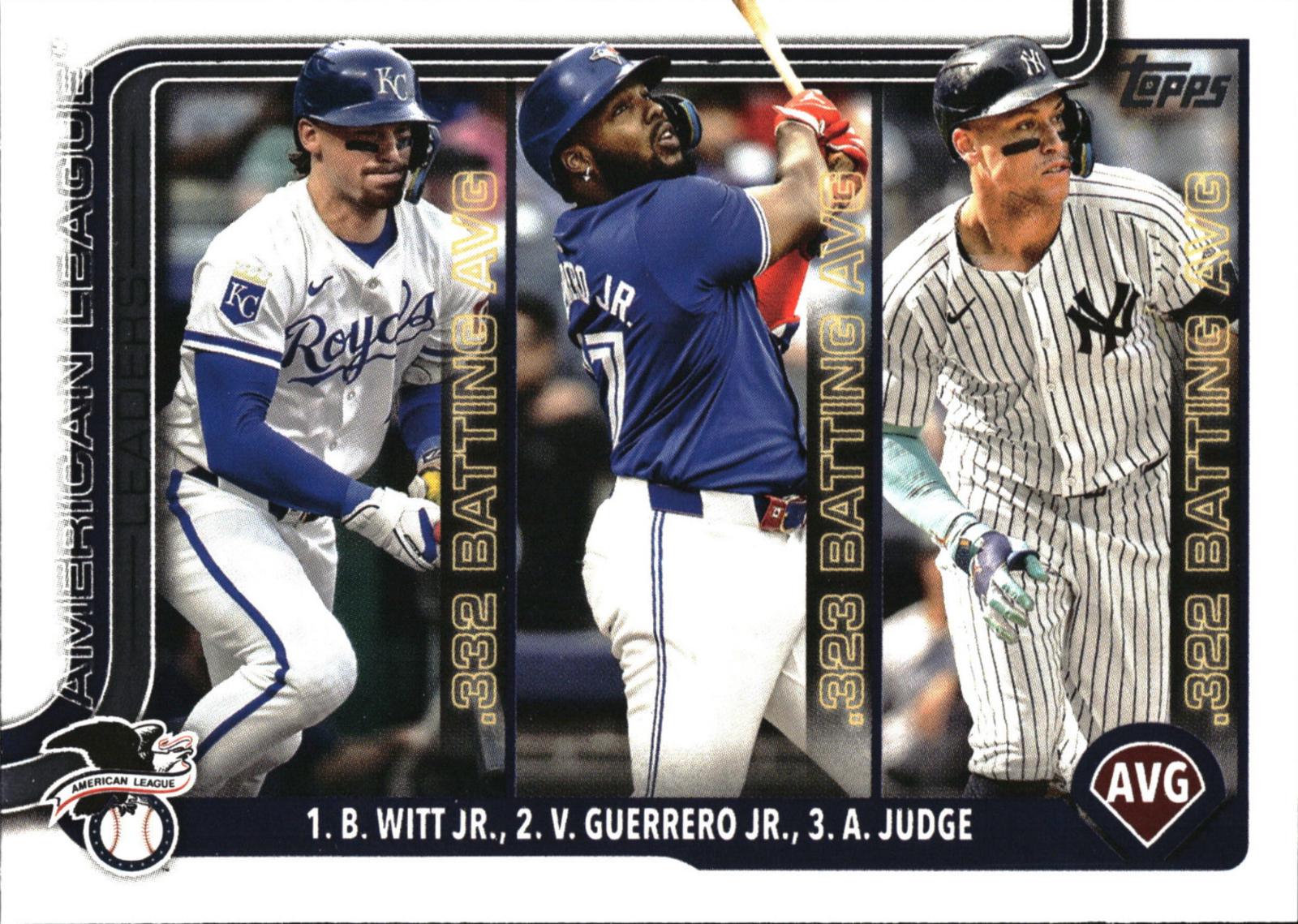 2025 Topps Vladimir Guerrero Jr. / Aaron Judge / Bobby Witt Jr. #345 card