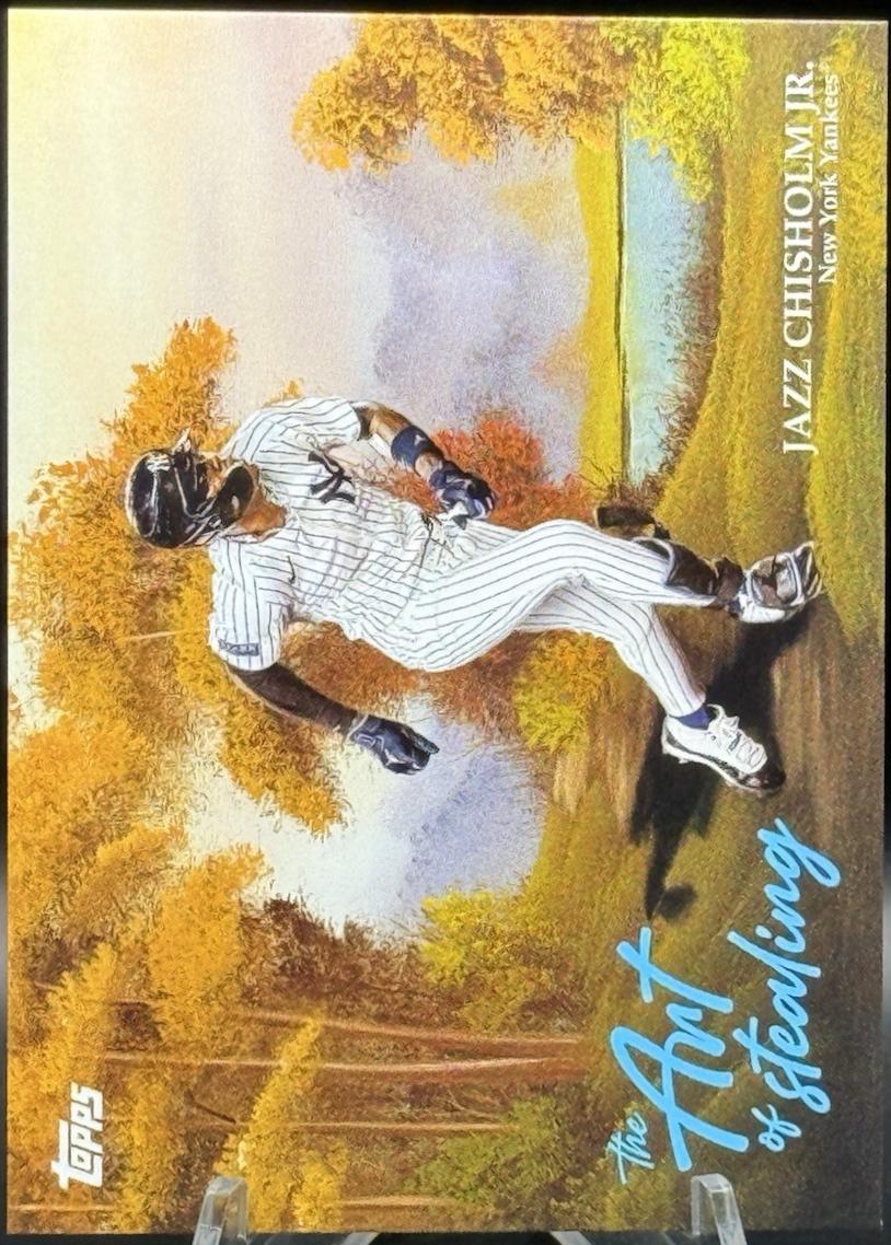 2025 Topps X Bob Ross The Art of Stealing Jazz Chisholm Jr. #AOS-10 card
