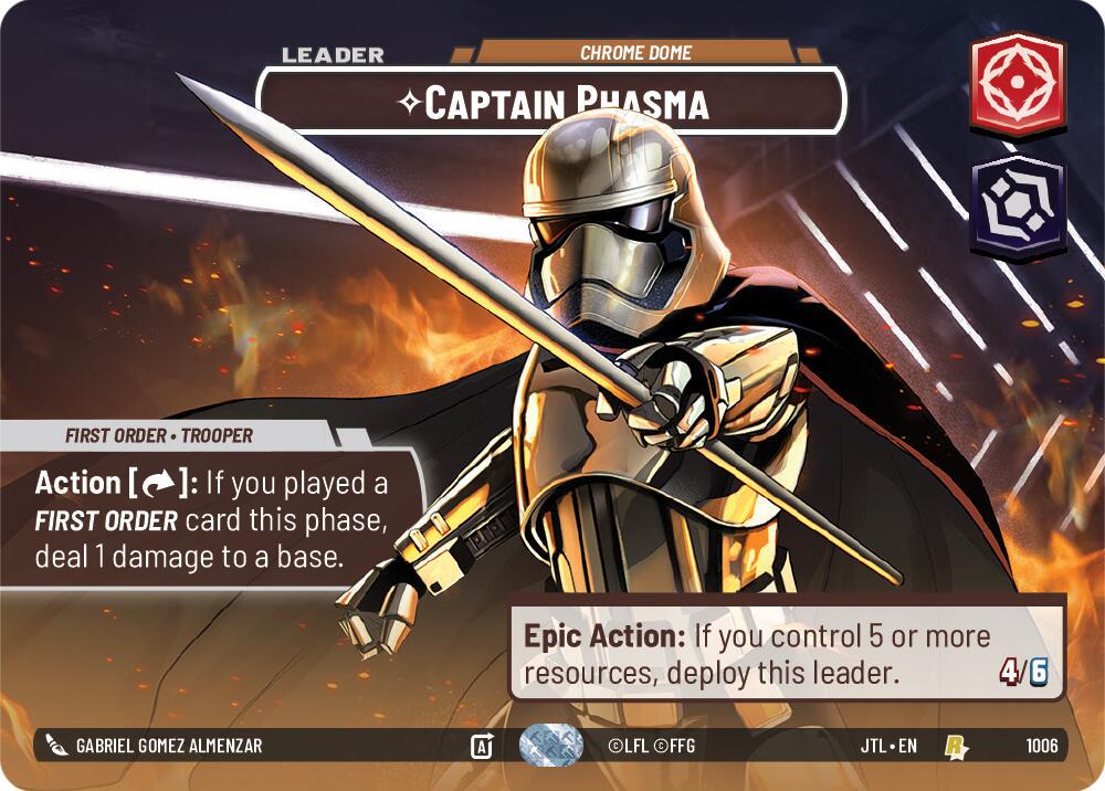 2025 Unlimited: Jump to Lightspeed Captain Phasma - Chrome Dome #1006 card