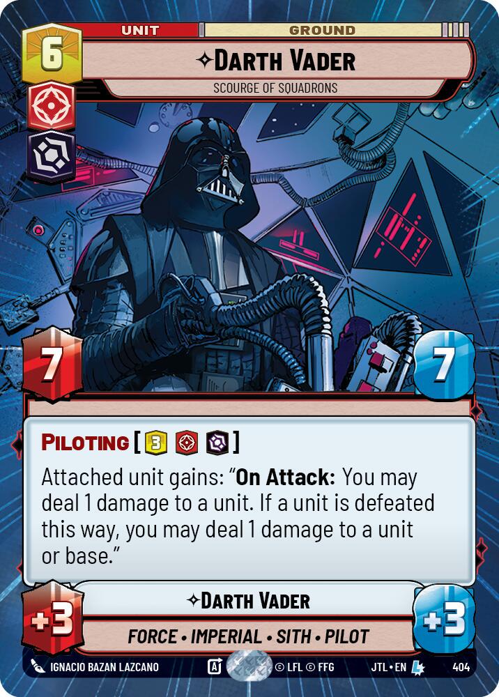 2025 Unlimited: Jump to Lightspeed Darth Vader - Scourge of Squadrons [Hyperspace] #404 card