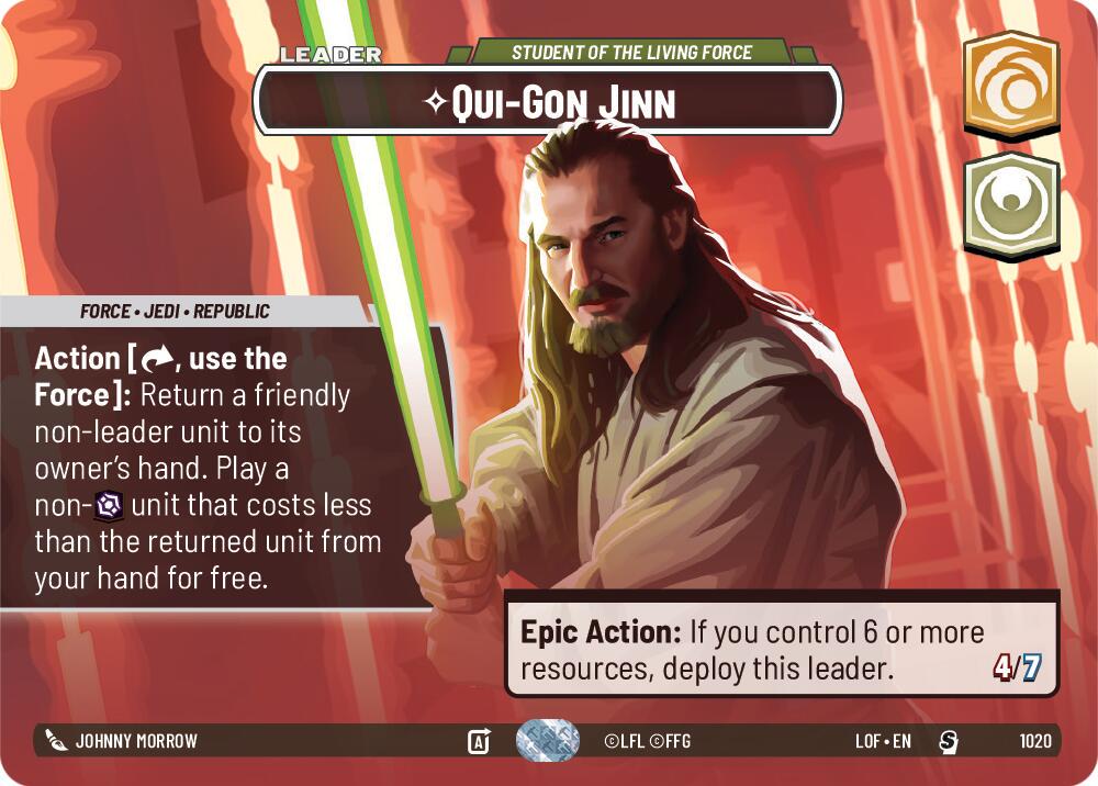 2025 Unlimited: Legends of the Force Qui-Gon Jinn - Student of the Living Force [Showcase] #1020 card