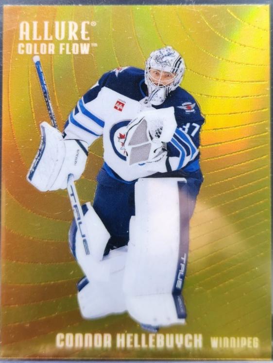 2025 Upper Deck Allure Color Flow Connor Hellebuyck [Orange Yellow] #CF-27 card