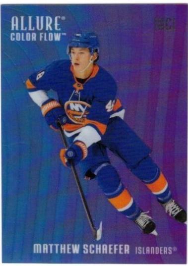 2025 Upper Deck Allure Color Flow Matthew Schaefer [Blue Purple Extended Rookie] #CF-MS card