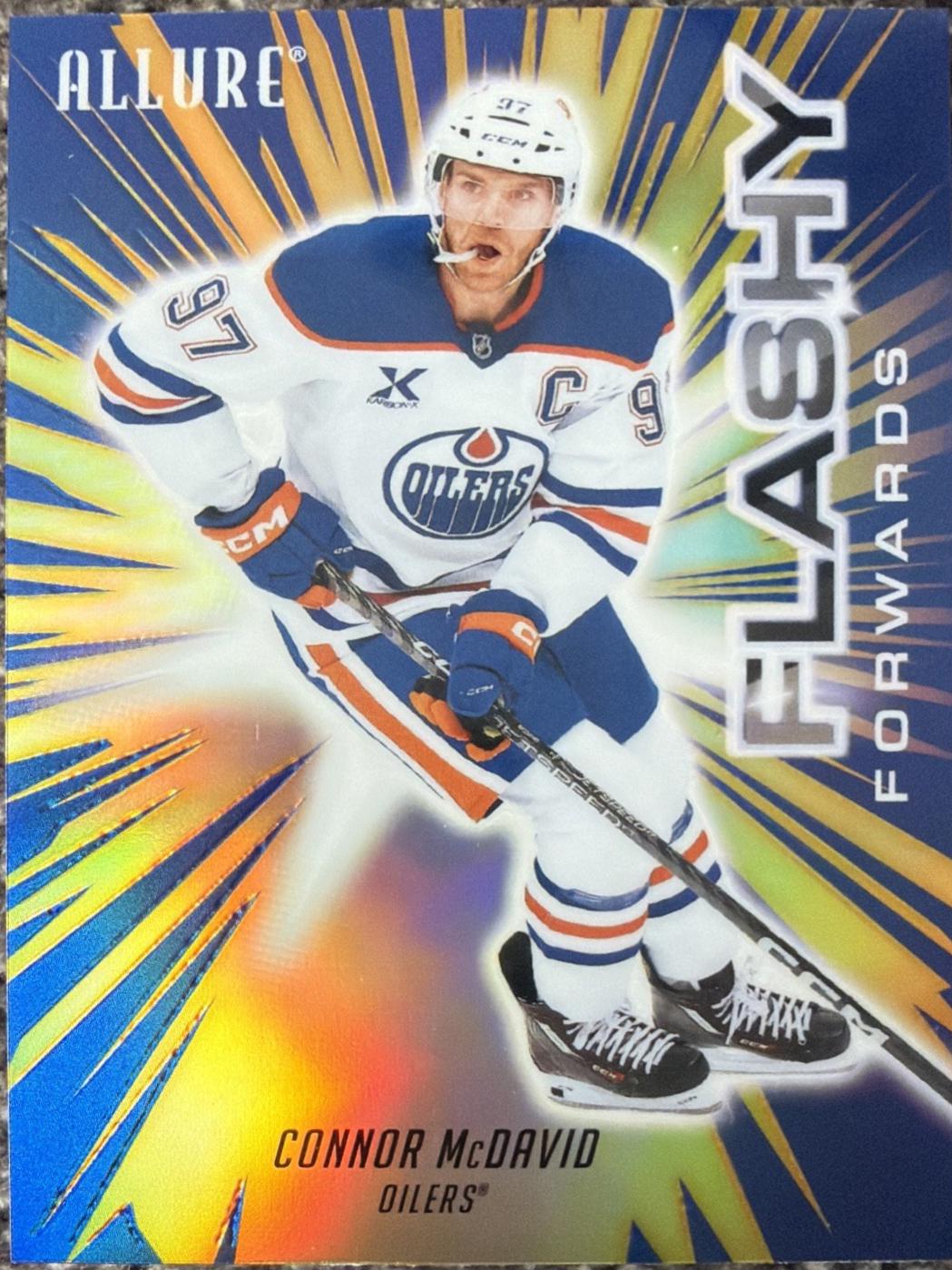 2025 Upper Deck Allure Flashy Forwards Connor McDavid [Blue] #FF-6 card