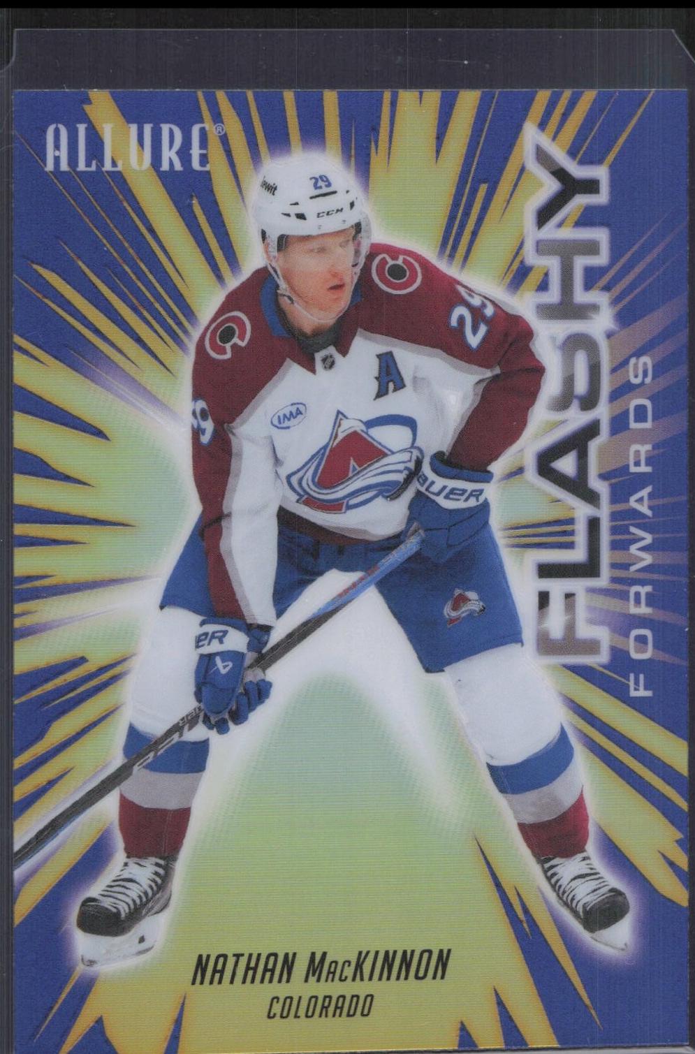 2025 Upper Deck Allure Flashy Forwards Nathan MacKinnon [Blue] #FF-10 card