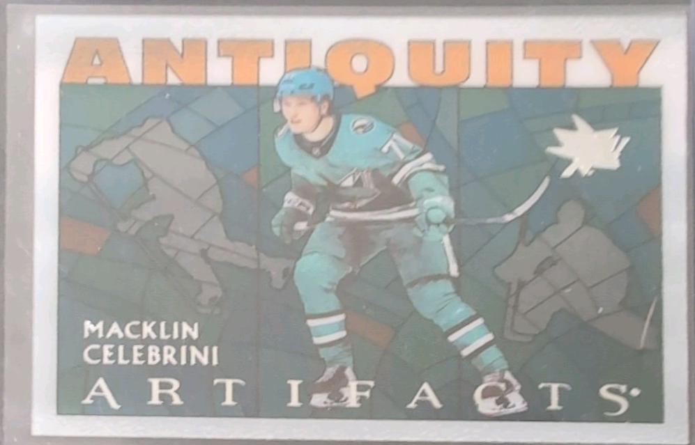2025 Upper Deck Artifacts Antiquity Macklin Celebrini #AT-7 card