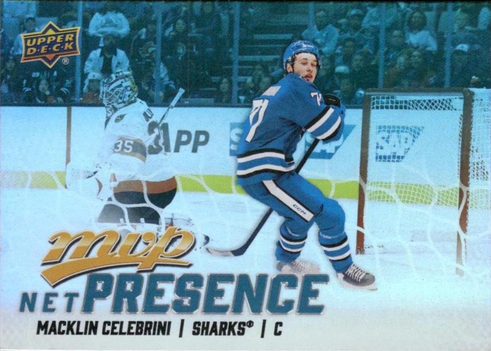 2025 Upper Deck MVP Net Presence Macklin Celebrini #NP-10 card