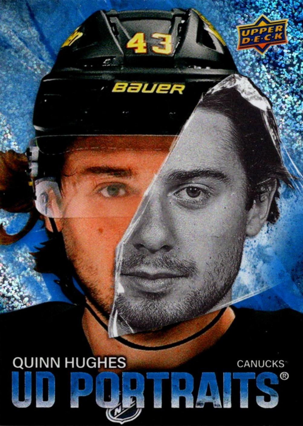 2025 Upper Deck UD Portraits Quinn Hughes [Speckle] #P-25 card