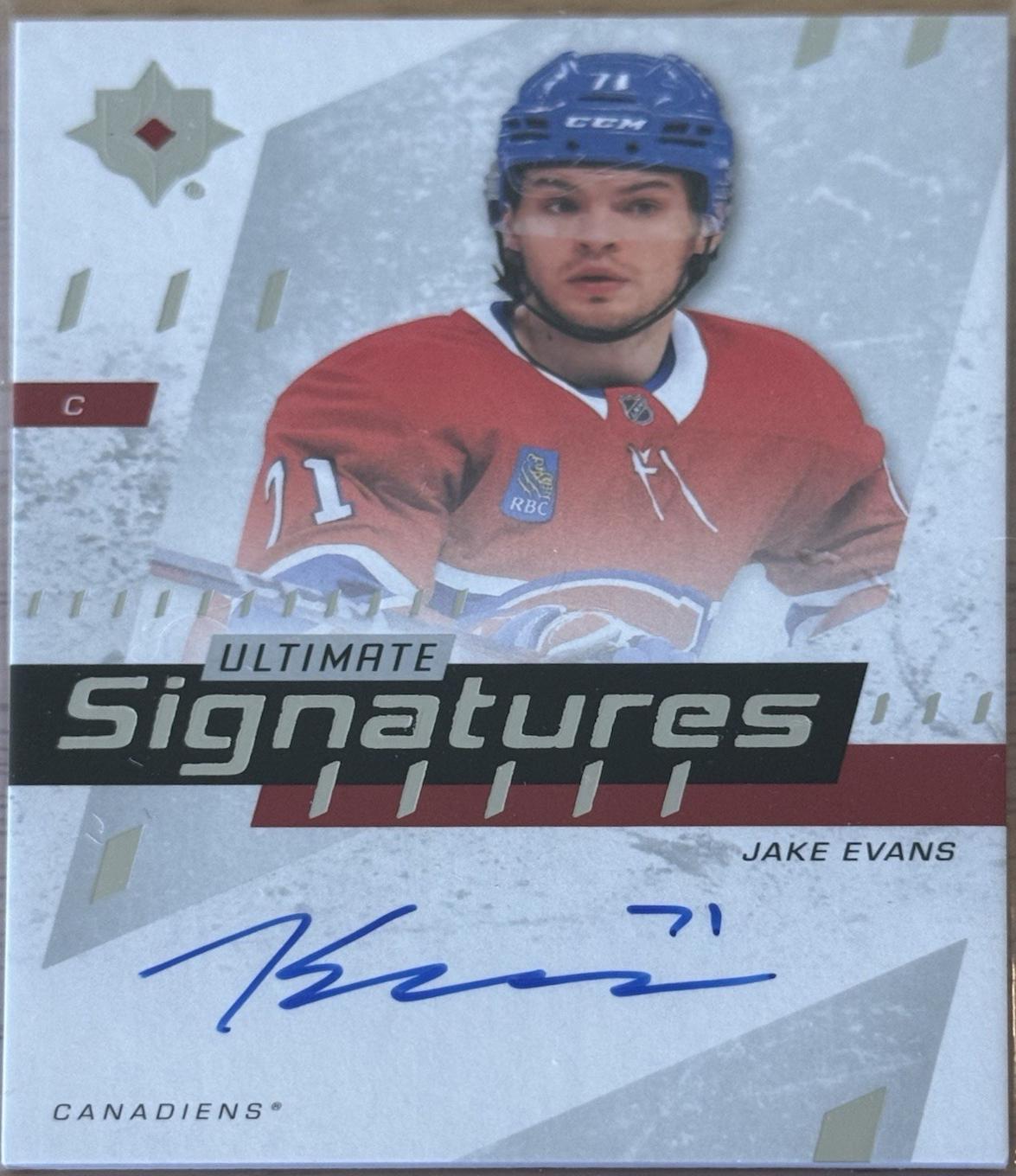 2025 Upper Deck Ultimate Collection Signature Jake Evans #US-JE card