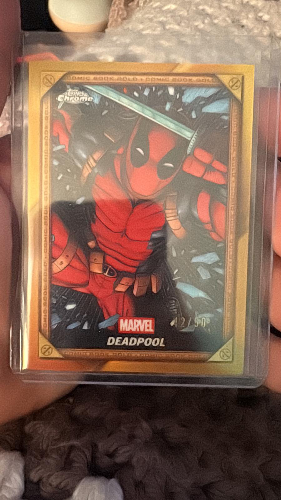 2026 2025 Topps Chrome Deadpool Comic Book Gold Deadpool [Gold RayWave] #CB-1 card