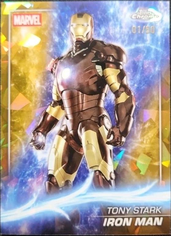 2026 2025 Topps Chrome Studios Iron Man [Gold Sapphire] #1 card