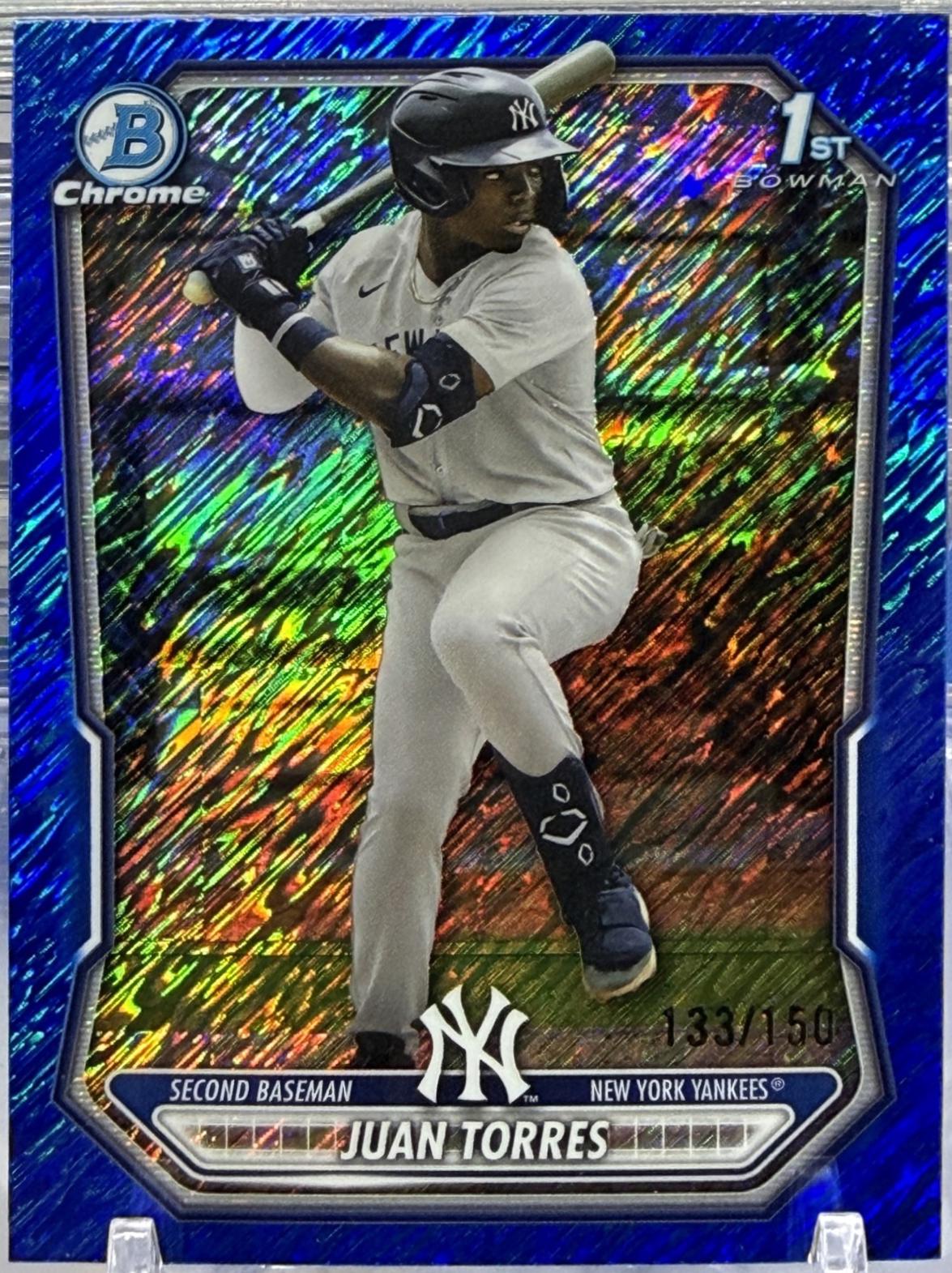 2026 Bowman Chrome Prospect Juan Torres [Blue Shimmer Refractor] #BCP-75 card