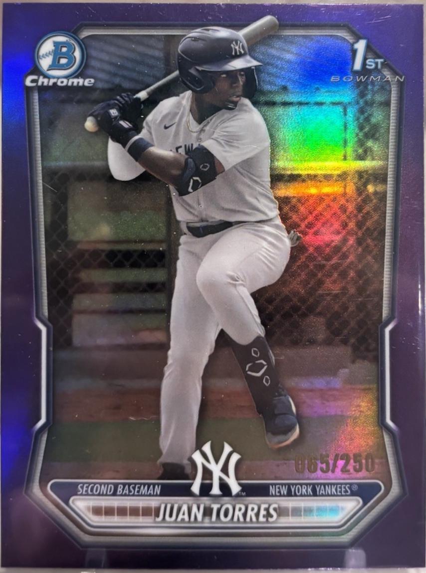 2026 Bowman Chrome Prospect Juan Torres [Purple Refractor] #BCP-75 card
