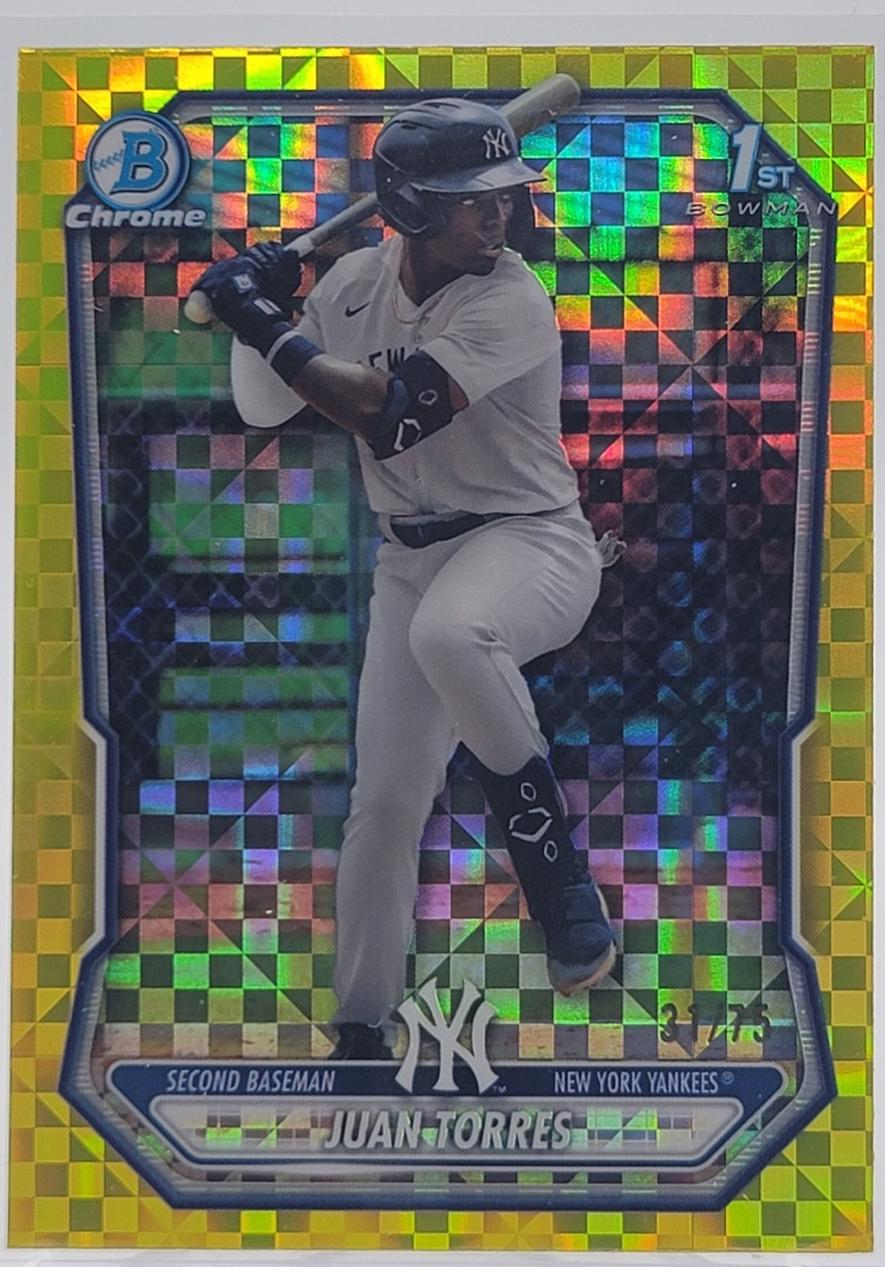 2026 Bowman Chrome Prospect Juan Torres [Yellow X-Fractor] #BCP-75 card
