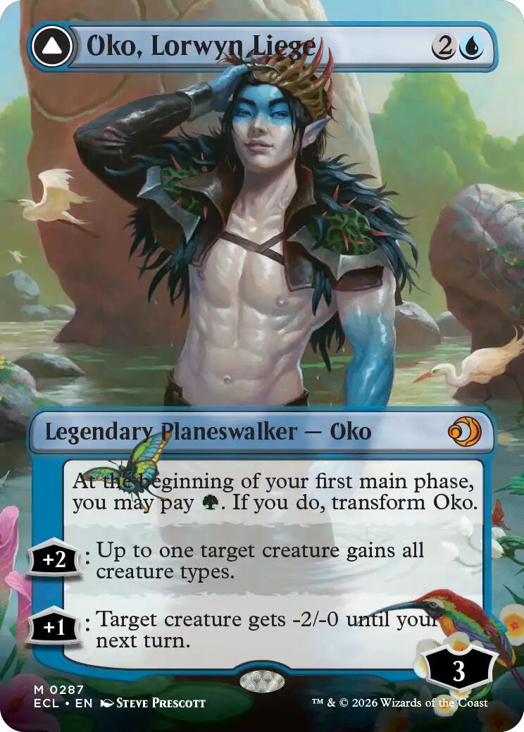 2026 Lorwyn Eclipsed Oko, Lorwyn Liege [Borderless] #287 card