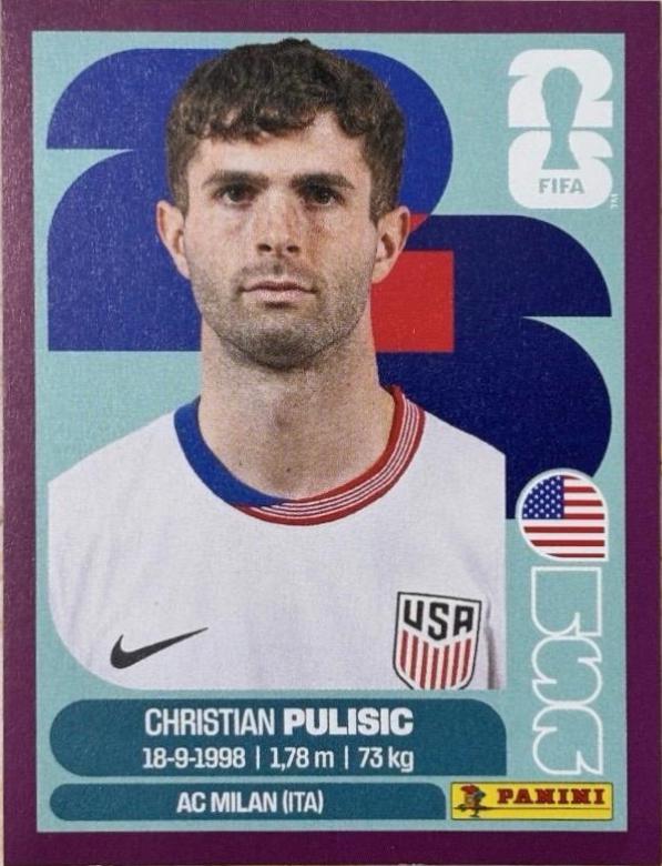 2026 Panini FIFA World Cup Stickers Christian Pulisic [Purple] #USA16 card