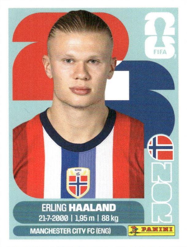 2026 Panini FIFA World Cup Stickers Erling Haaland #NOR15 card