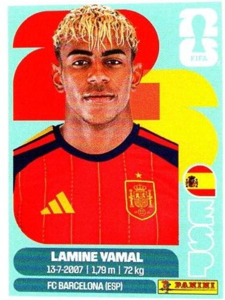 2026 Panini FIFA World Cup Stickers Lamine Yamal #ESP15 card