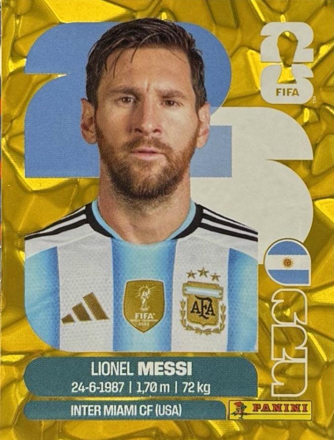 2026 Panini FIFA World Cup Stickers Lionel Messi [Gold Flood Crumple] #ARG17 card