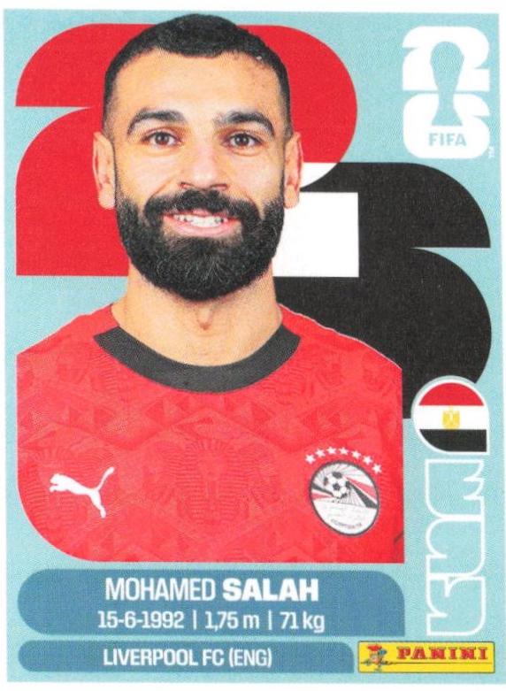 2026 Panini FIFA World Cup Stickers Mohamed Salah #EGY17 card