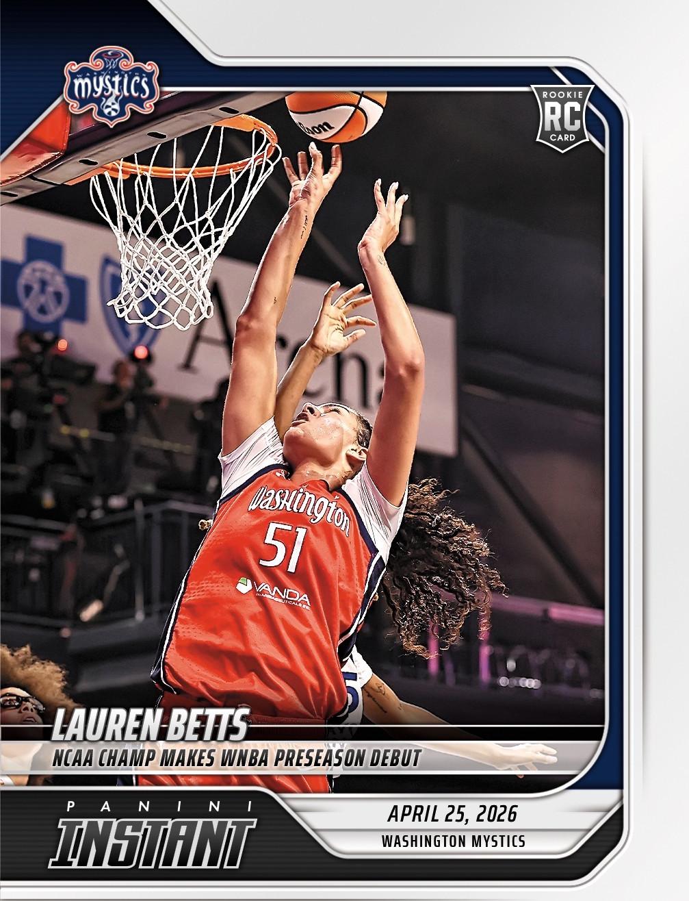 2026 Panini Instant WNBA Lauren Betts #8 card